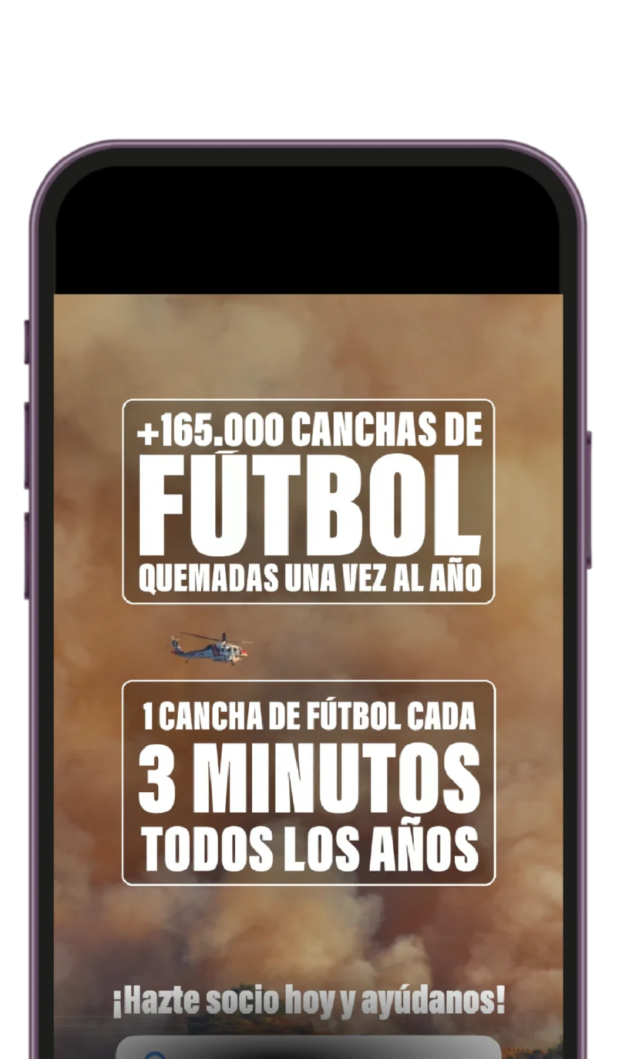 Campaña digital de donaciones mostrada en un teléfono móvil